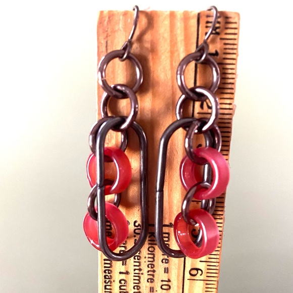 Earrings Steampunk Industrial Diesel OOAK Handmade - Picture 5 of 6